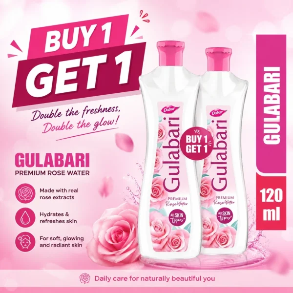 Gulabari Premium Rose Water 120 ml Buy 1 Get 1