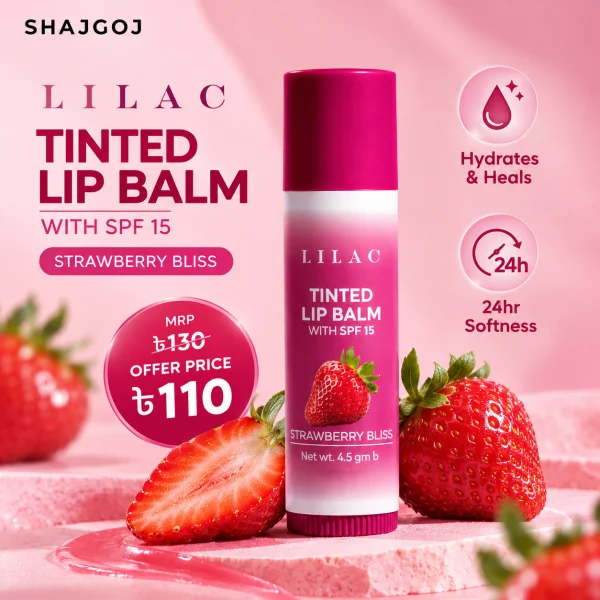 Lilac Tinted Lipbalm With SPF 15 - Strawberry Bliss