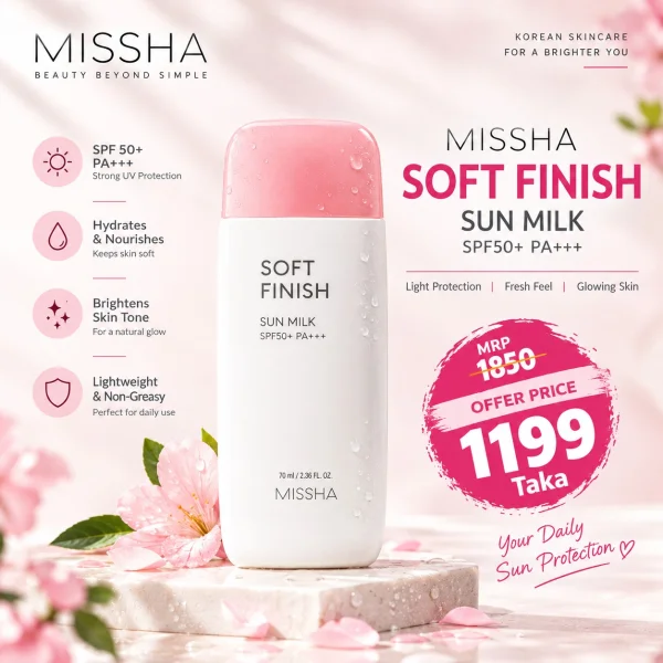 Missha All Around Safe Block Soft Finish Sun Milk SPF50+ Or PA+++