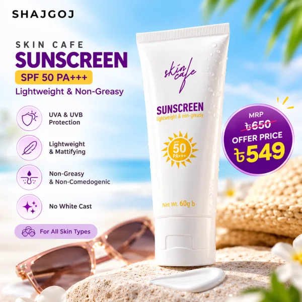 Skin Cafe Sunscreen SPF 50 PA+++ Lightweight & Non-Greasy