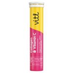 Vitl Collagen & Vitamin C 20 Peach Flavour Effervescent Tablets 20 x 4g
