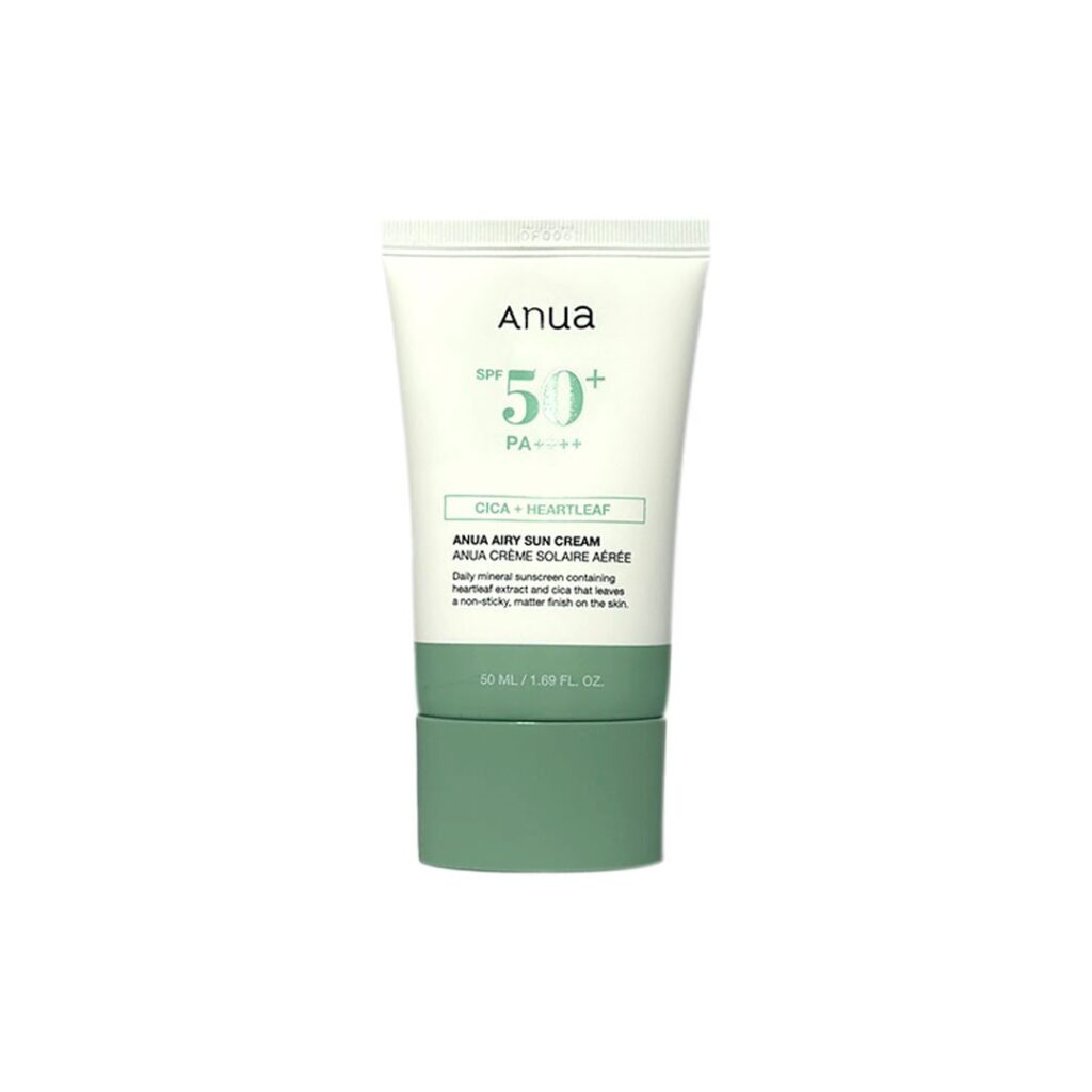 Anua-Airy-Sun-Cream-SPF50PA-50-m-1024x1024-1.jpg Anua Airy Sun Cream SPF50+PA++++ 50 ml - Image 1