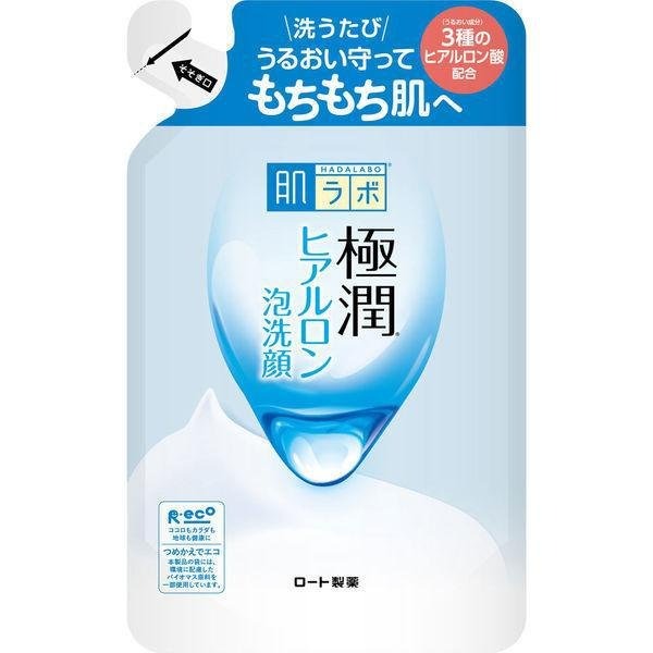 P-1-HDLB-GOKFWA-R140-Rohto_20Had.jpg Hadalabo Gokujun Hyaluronic Acid Cleansing Foam - 140ml (Refill Pack) - Image 1