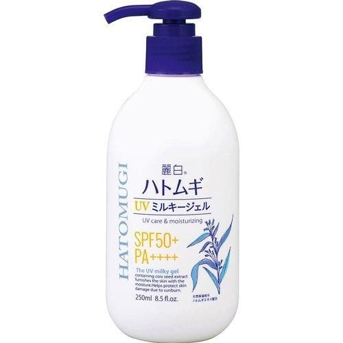 Reihaku-Hatomugi-UV-Milky-Gel-SP.jpg Reihaku Hatomugi (UV Care & Moisturizing) UV Milky Gel SPF50+ PA++++ 250ml - Image 1