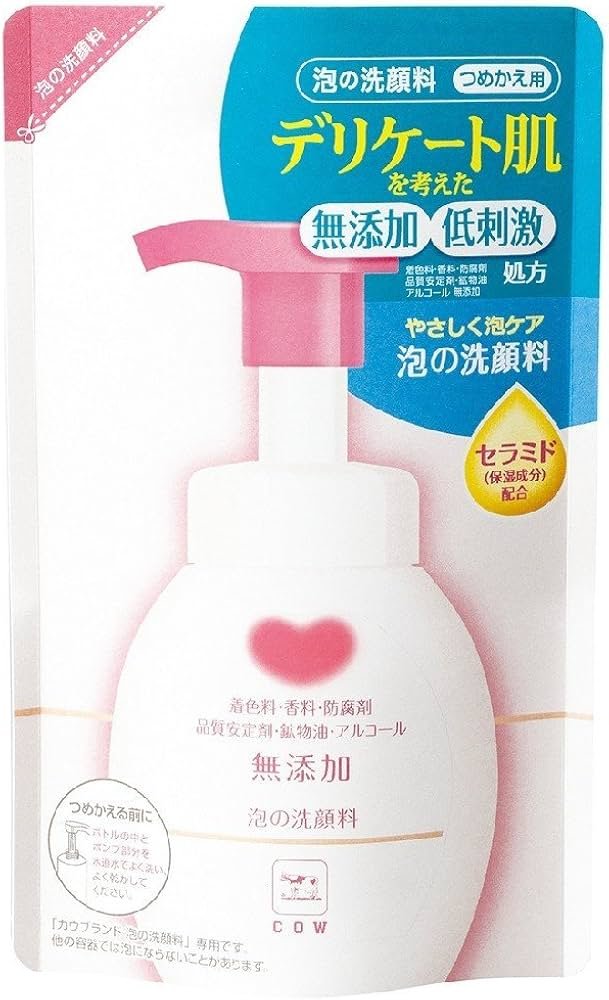 cow-additive-free-facewash-refill.jpg Cow Brand additive-free foam face wash 140 ml refill pack - Image 1