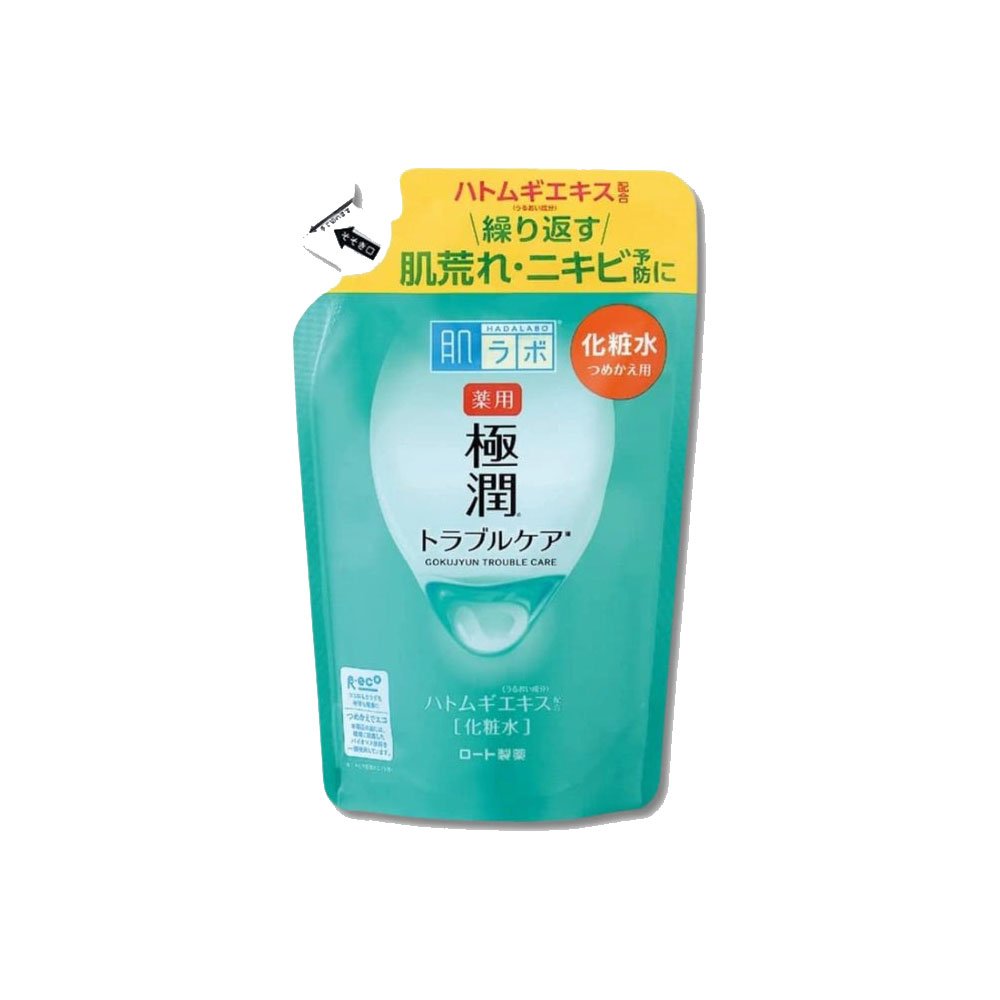 hadalabo-acne-care-lotion-refill.jpeg Hadalabo Gokujyun Trouble Care (Acne Care) Lotion 170ml Refill Pack - Image 1